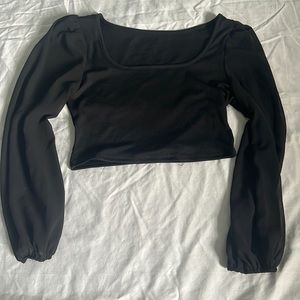 Black crop top perfect for concerts and parties!
